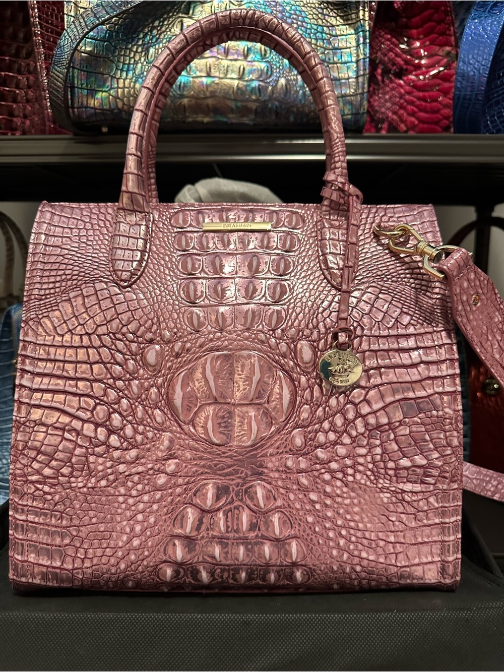 GREAT PRICE Brahmin Mulberry Potion Large Caroline Satchel - Picture 2 of 9